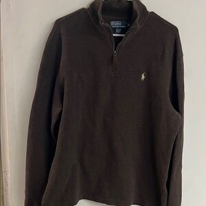 Polo by Ralph Lauren Men's Dark Brown Zip-Up Sweater
